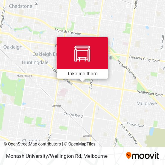 Monash University / Wellington Rd map