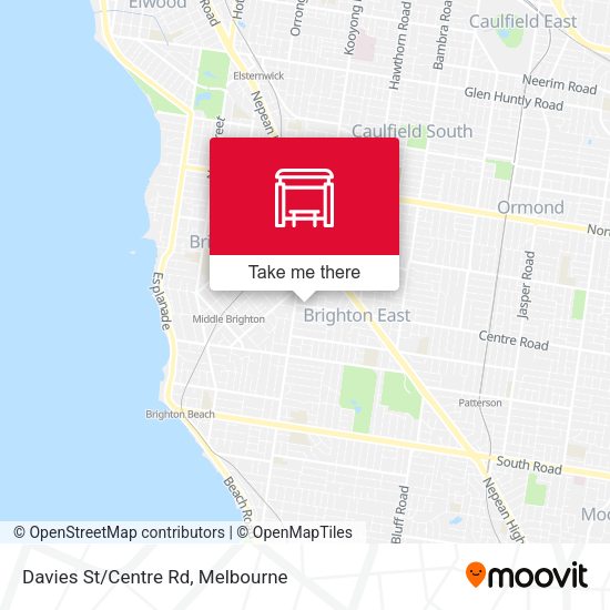 Davies St/Centre Rd map