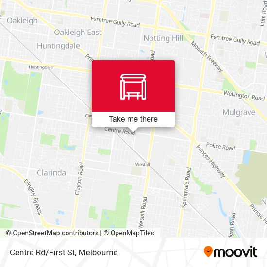 Mapa Centre Rd/First St