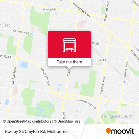 Bodley St/Clayton Rd map