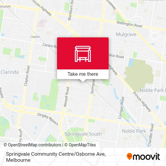 Mapa Springvale Community Centre / Osborne Ave