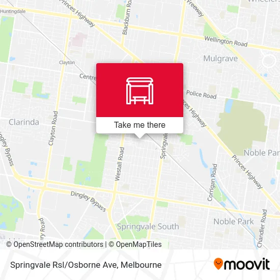 Mapa Springvale Rsl/Osborne Ave