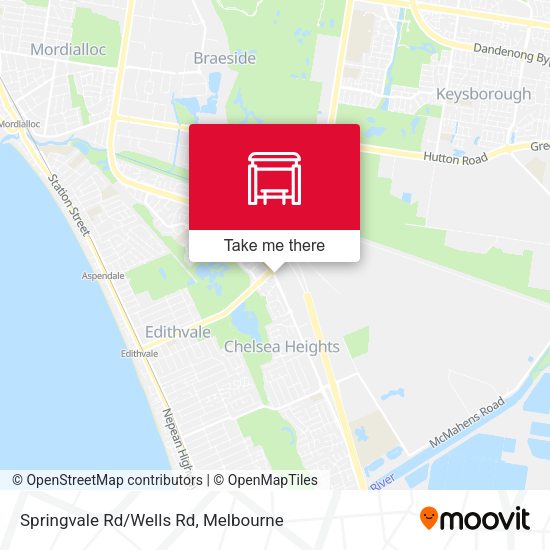 Springvale Rd/Wells Rd map