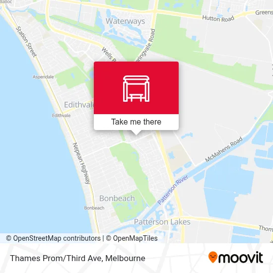 Mapa Thames Prom/Third Ave