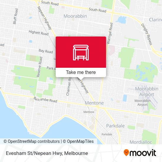 Evesham St/Nepean Hwy map