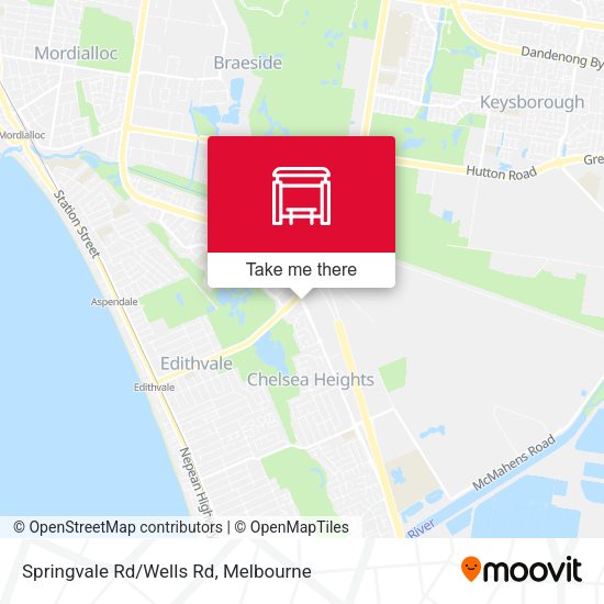 Springvale Rd/Wells Rd map