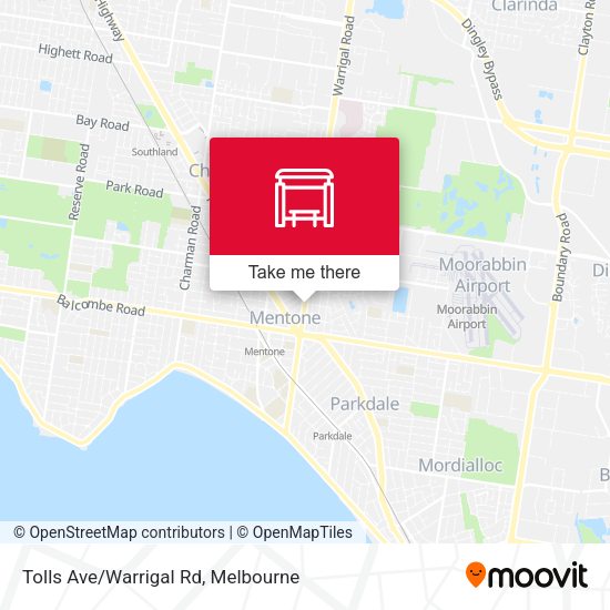 Tolls Ave/Warrigal Rd map