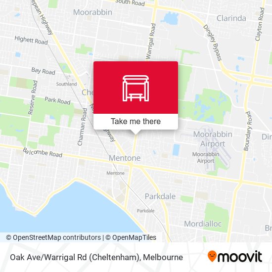 Mapa Oak Ave / Warrigal Rd (Cheltenham)