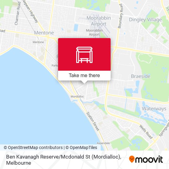 Mapa Ben Kavanagh Reserve / Mcdonald St (Mordialloc)