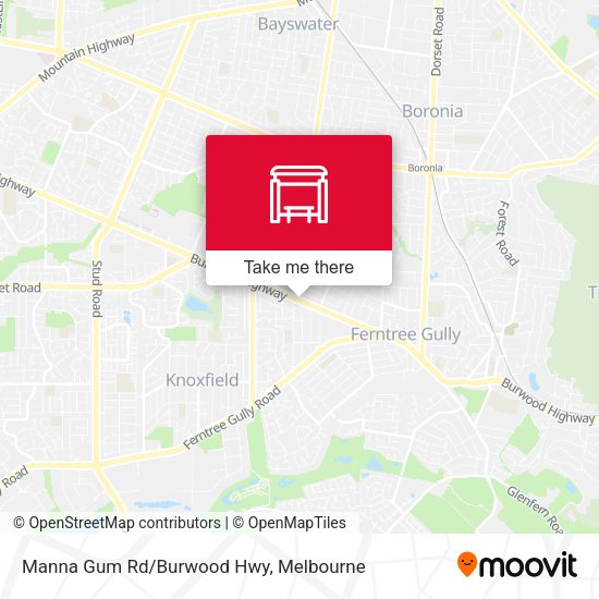 Manna Gum Rd/Burwood Hwy map