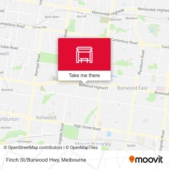 Finch St/Burwood Hwy map