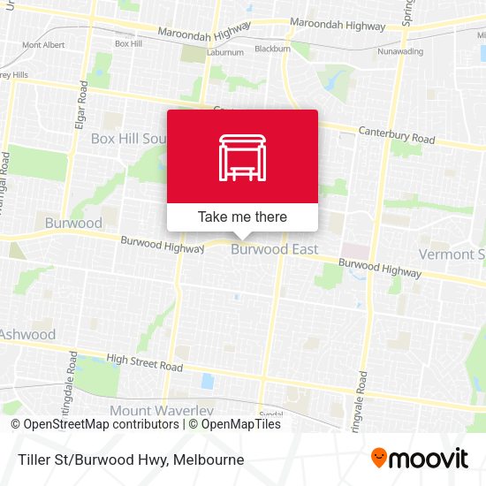 Tiller St/Burwood Hwy map