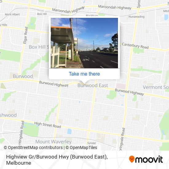 Mapa Highview Gr / Burwood Hwy (Burwood East)