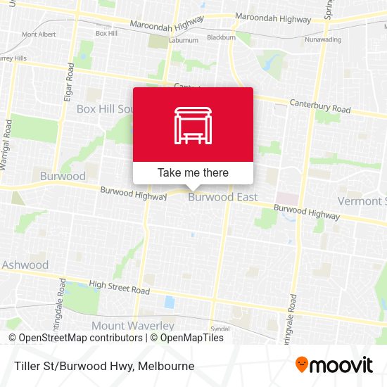 Tiller St/Burwood Hwy map