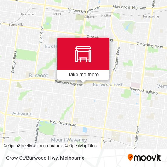 Crow St/Burwood Hwy map