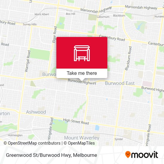 Greenwood St/Burwood Hwy map