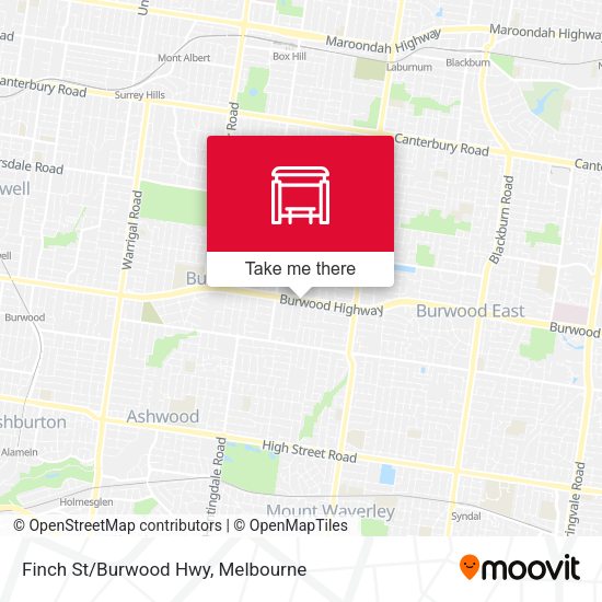 Finch St/Burwood Hwy map