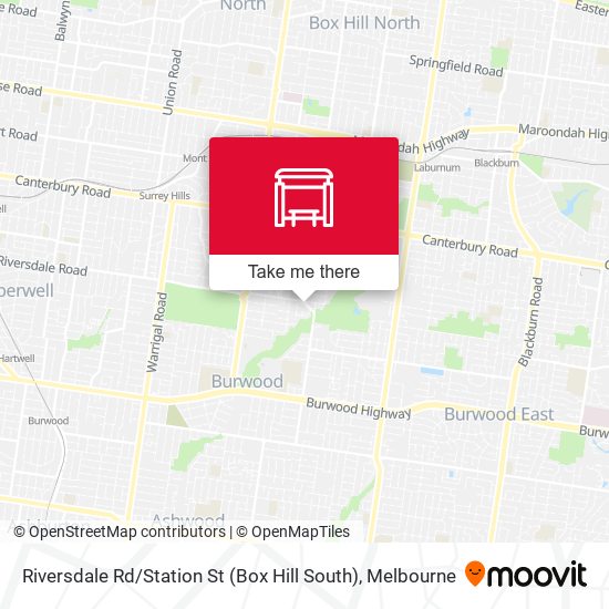 Mapa Riversdale Rd / Station St (Box Hill South)