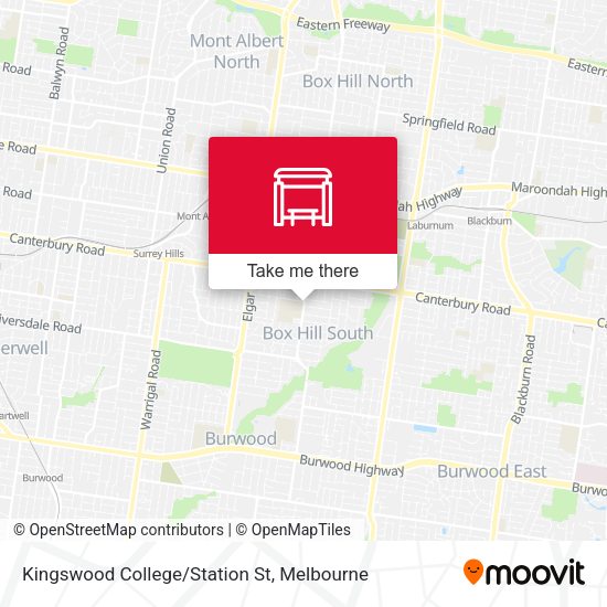Kingswood College/Station St map
