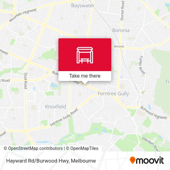 Hayward Rd/Burwood Hwy map