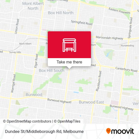Dundee St/Middleborough Rd map