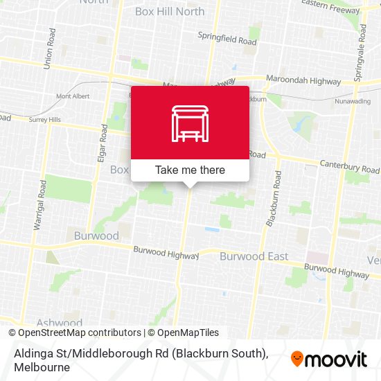 Aldinga St / Middleborough Rd (Blackburn South) map