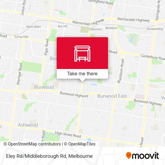 Eley Rd/Middleborough Rd map