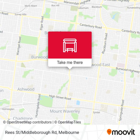 Rees St/Middleborough Rd map