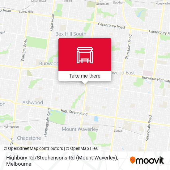 Mapa Highbury Rd / Stephensons Rd (Mount Waverley)