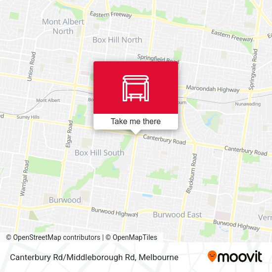 Canterbury Rd/Middleborough Rd map