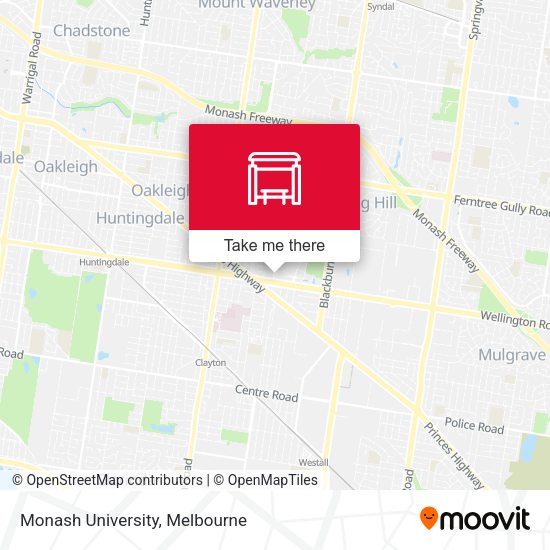 Monash University map