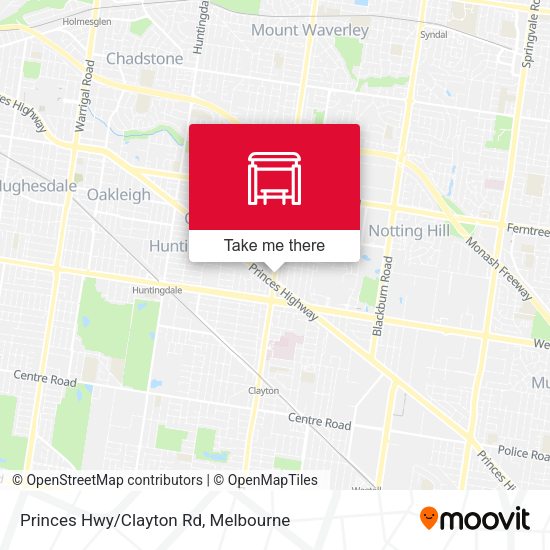 Princes Hwy/Clayton Rd map