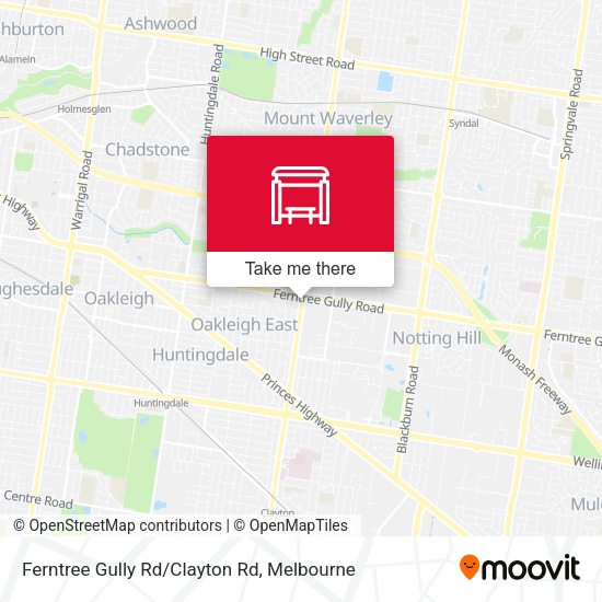 Ferntree Gully Rd/Clayton Rd map
