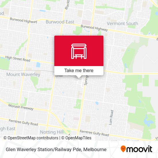 Glen Waverley Station / Railway Pde map