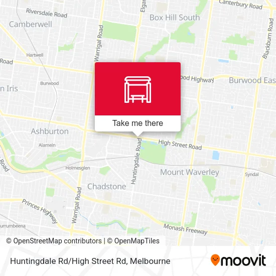 Huntingdale Rd/High Street Rd map