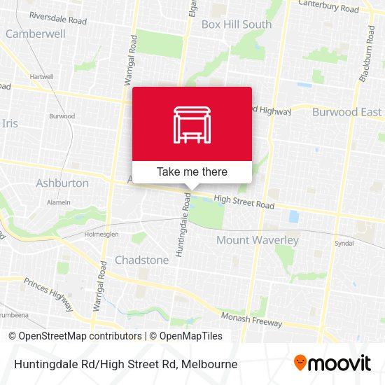 Huntingdale Rd/High Street Rd map