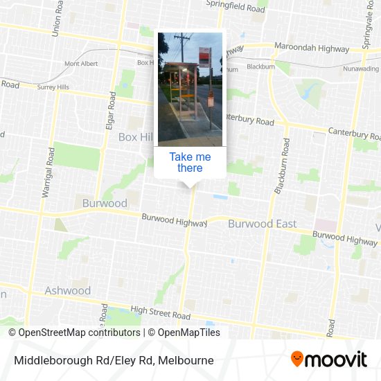 Middleborough Rd/Eley Rd map