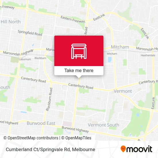 Mapa Cumberland Ct/Springvale Rd