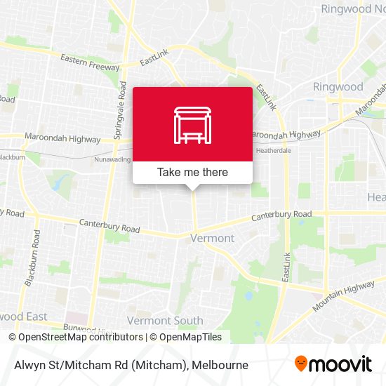 Alwyn St/Mitcham Rd map