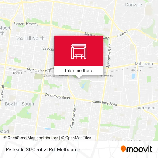 Mapa Parkside St/Central Rd