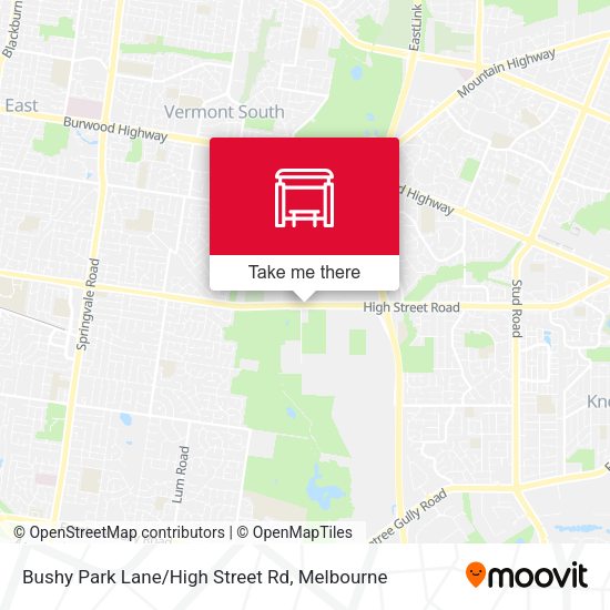 Bushy Park Lane/High Street Rd map