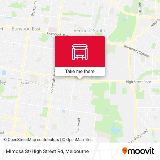 Mimosa St/High Street Rd map