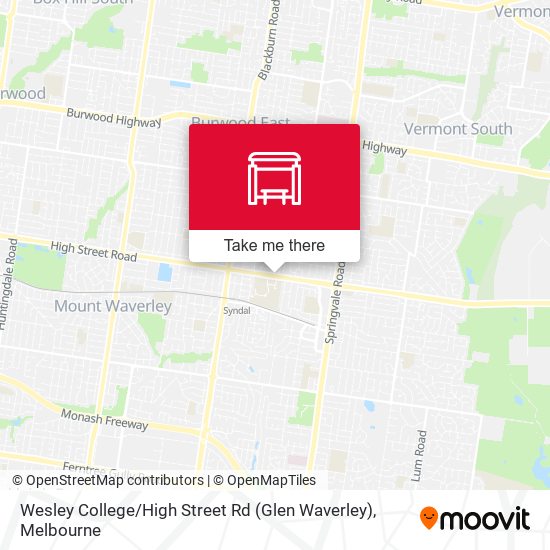 Wesley College / High Street Rd (Glen Waverley) map