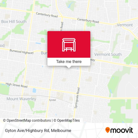 Gyton Ave/Highbury Rd map