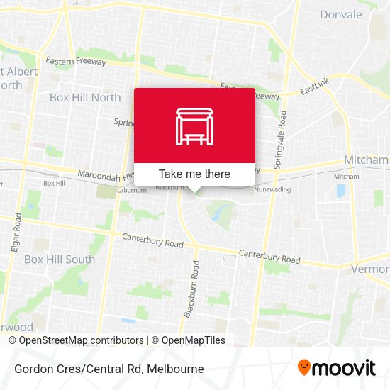 Gordon Cres/Central Rd map