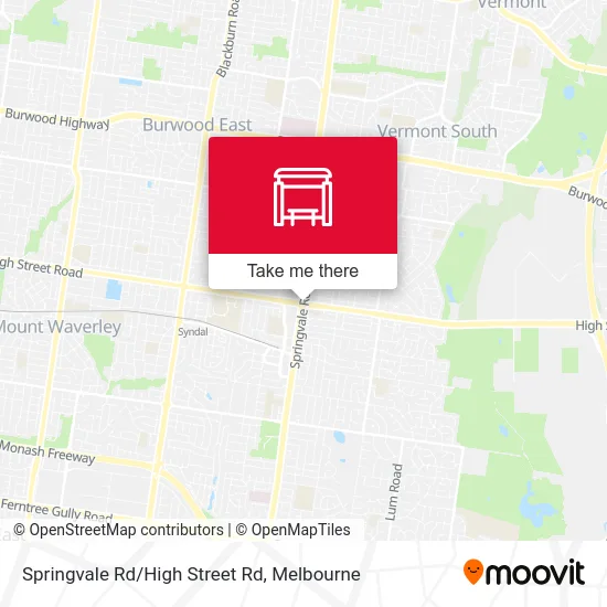Mapa Springvale Rd/High Street Rd