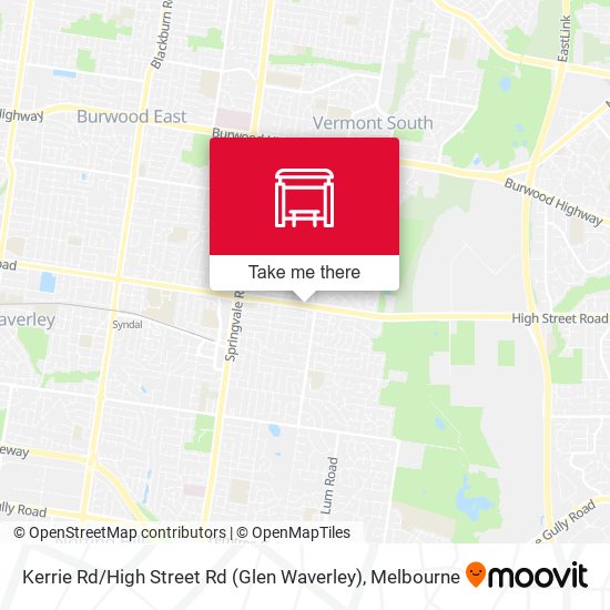 Mapa Kerrie Rd / High Street Rd (Glen Waverley)