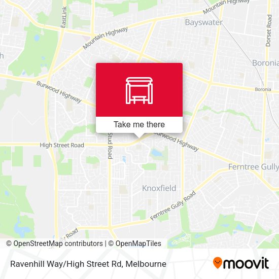 Ravenhill Way/High Street Rd map