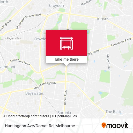 Huntingdon Ave/Dorset Rd map