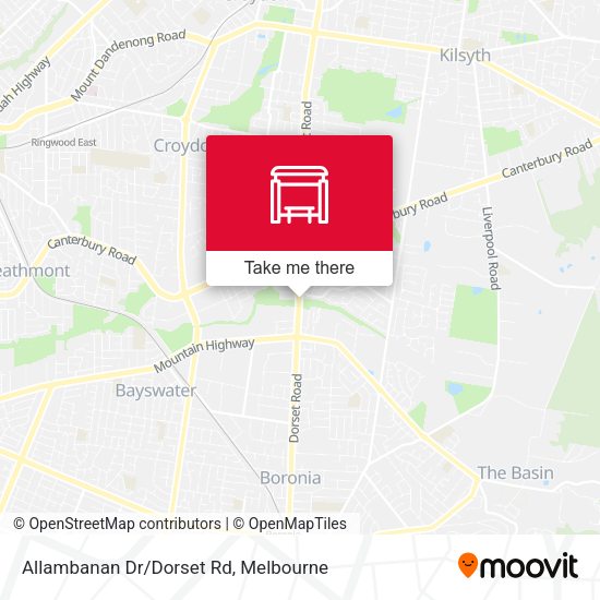 Allambanan Dr/Dorset Rd map